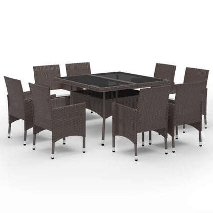 vidaXL Garden Dining Set | Brown with cream cushions