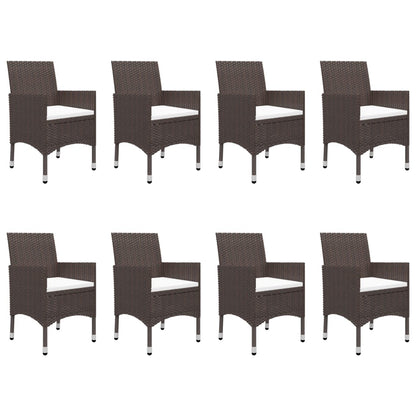 vidaXL Garden Dining Set | Brown with cream cushions