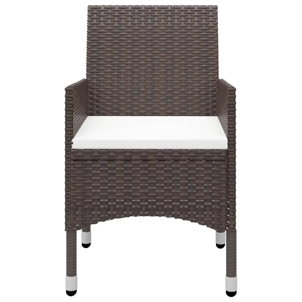 vidaXL Garden Dining Set | Brown with cream cushions