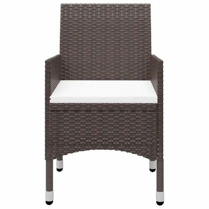 vidaXL 9 Piece Garden Dining Set Poly Rattan and Tempered Glass Brown