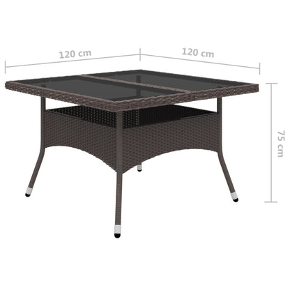 vidaXL Garden Dining Set | Brown with cream cushions