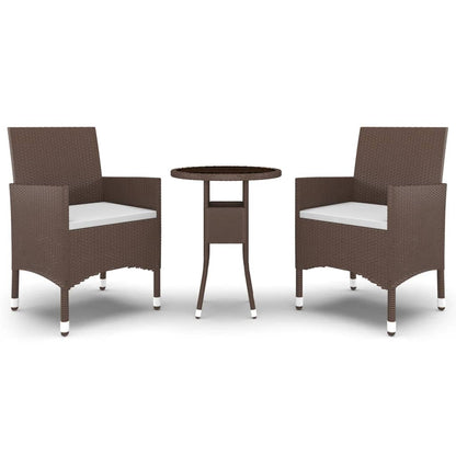 vidaXL Garden Bistro Set | Brown,Cream White