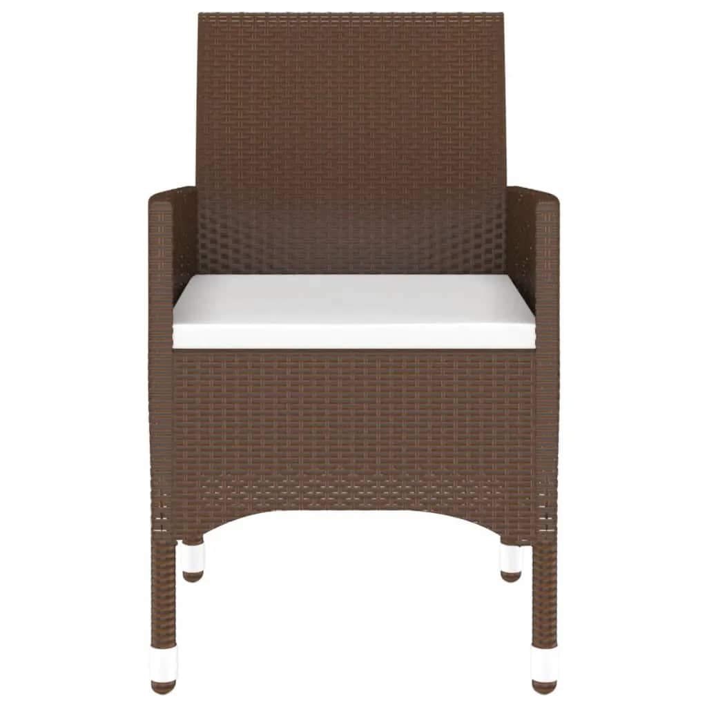 vidaXL Garden Bistro Set | Brown,Cream White