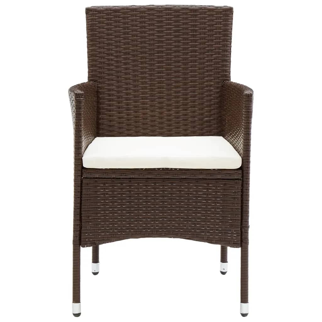 vidaXL Garden Bistro Set | Brown | Poly rattan | Standard |  Removable Covers
