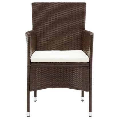vidaXL Garden Bistro Set | Brown | Poly rattan | Standard |  Removable Covers