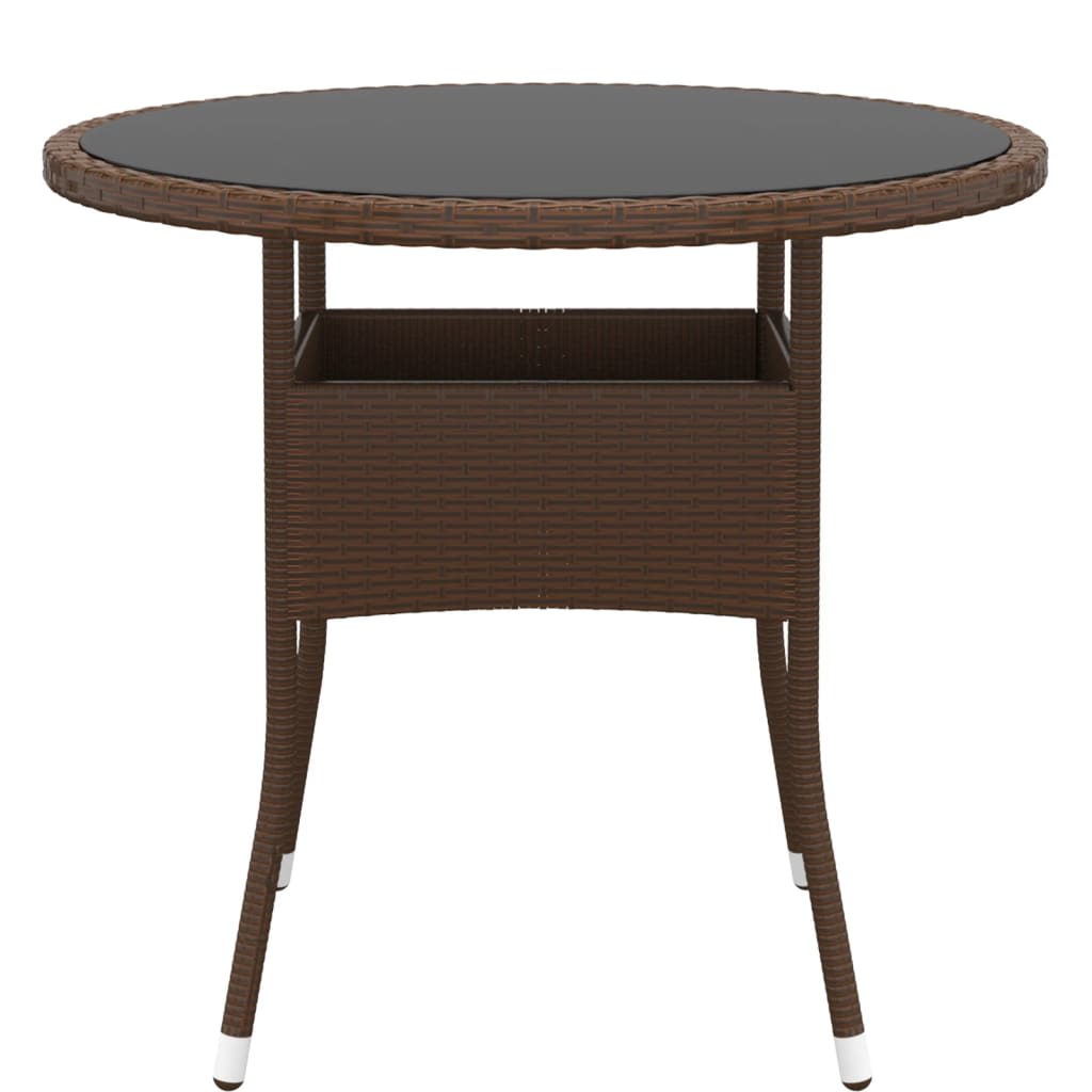 vidaXL Garden Bistro Set | Brown | Poly rattan | Standard |  Removable Covers