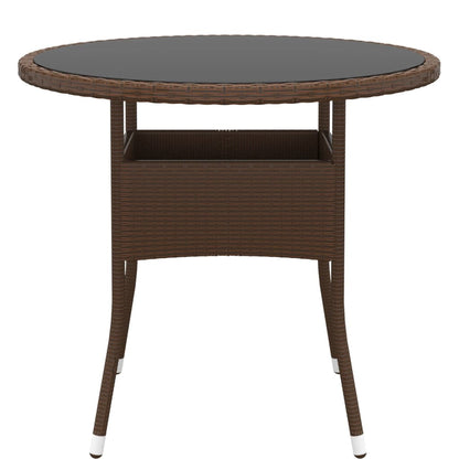 vidaXL Garden Bistro Set | Brown | Poly rattan | Standard |  Removable Covers
