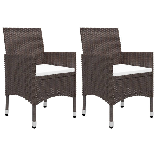 vidaXL Garden Dining Set | Poly rattan: Brown, Cushion: Cream white