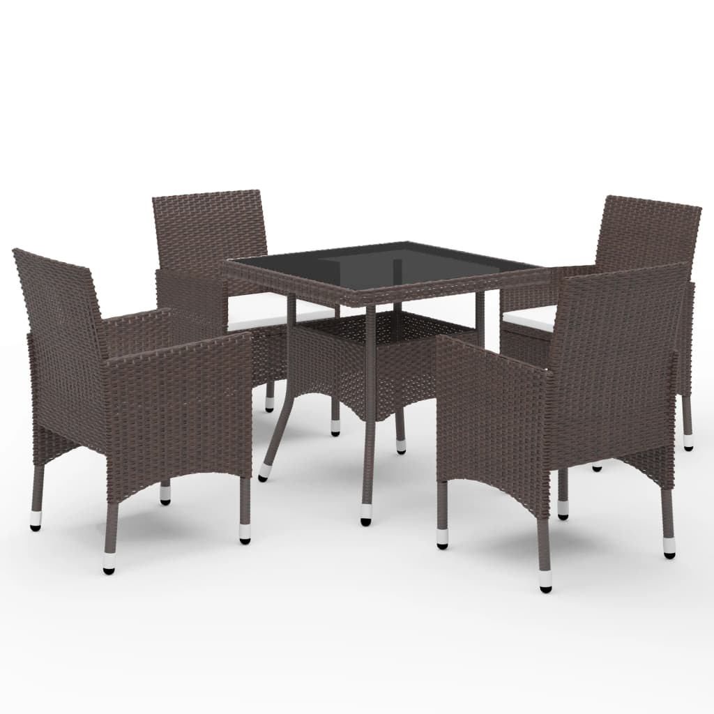 vidaXL Garden Dining Set | Brown, Cream White
