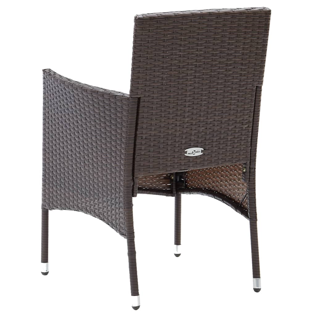 vidaXL Garden Dining Set | Brown, Cream White