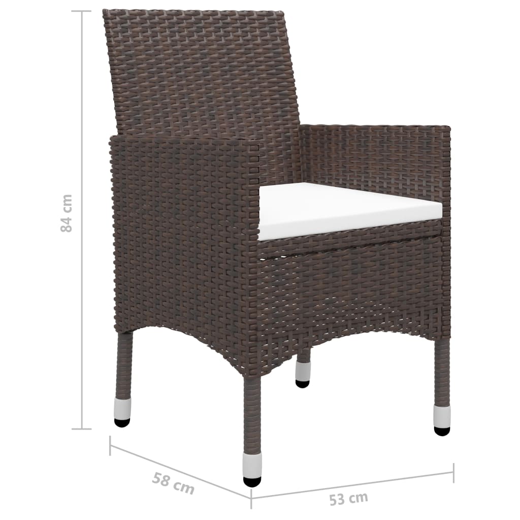 vidaXL Garden Dining Set | Brown, Cream White