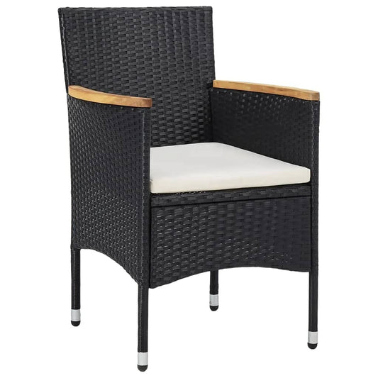 vidaXL Garden Dining Set | Black, Cream White