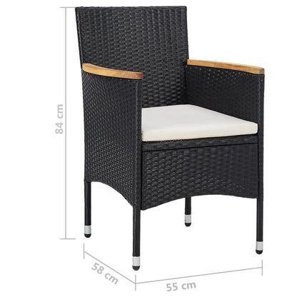 vidaXL Garden Dining Set | Black, Cream White