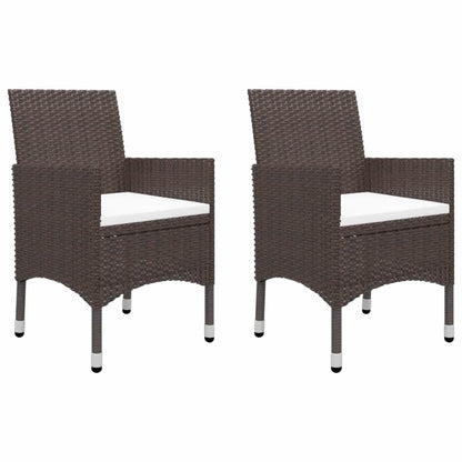 vidaXL Garden Bistro Set | Brown | Poly rattan | Medium | Removable Covers