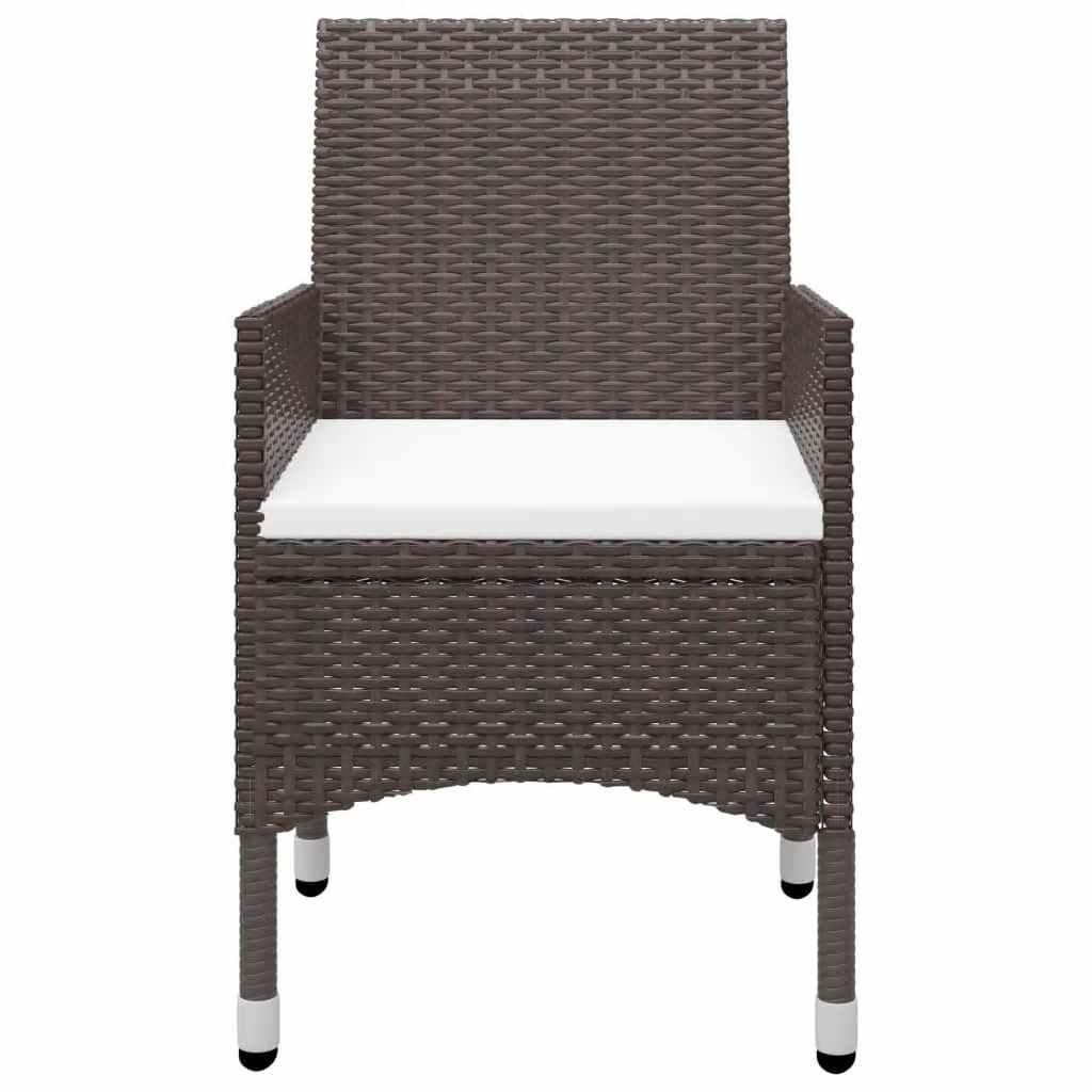 vidaXL Garden Bistro Set | Brown | Poly rattan | Medium | Removable Covers