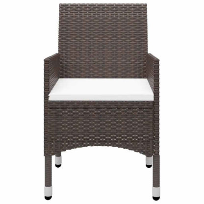 vidaXL Garden Bistro Set | Brown | Poly rattan | Medium | Removable Covers