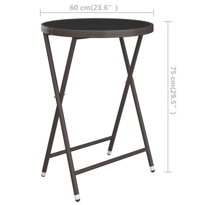 vidaXL Garden Bistro Set | Brown | Poly rattan | Medium | Removable Covers