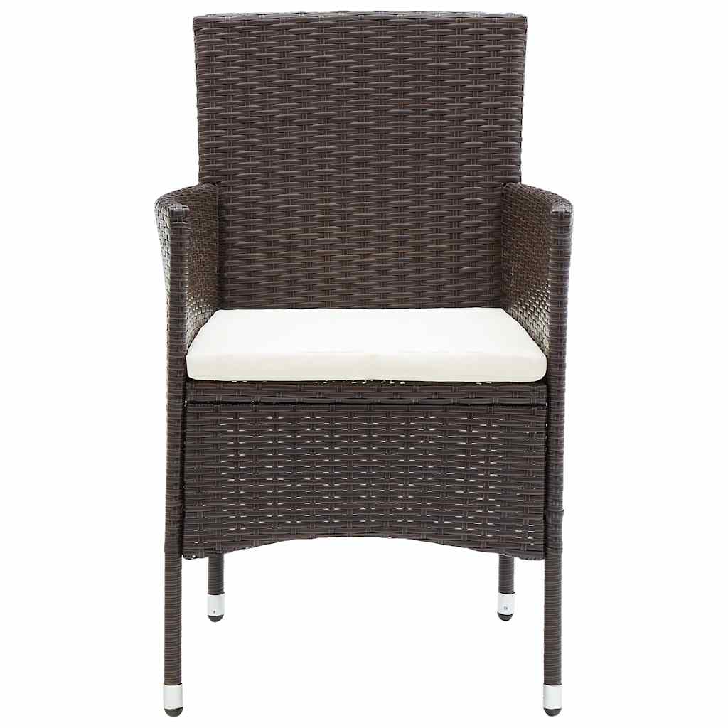 vidaXL Garden Dining Set | Brown | Poly rattan | Large | Stackable