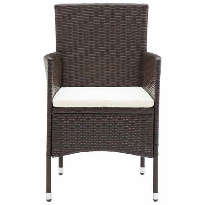 vidaXL Garden Dining Set | Brown | Poly rattan | Large | Stackable