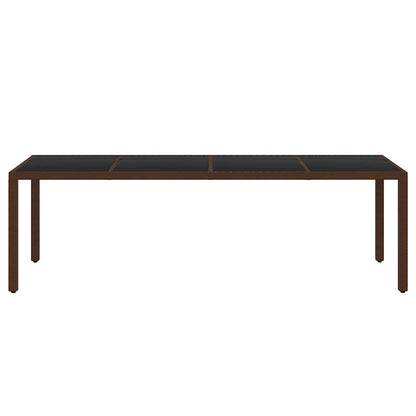 vidaXL 11 Piece Garden Dining Set Poly Rattan Brown