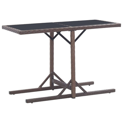 vidaXL 3 Piece Garden Dining Set Poly Rattan and Tempered Glass Brown