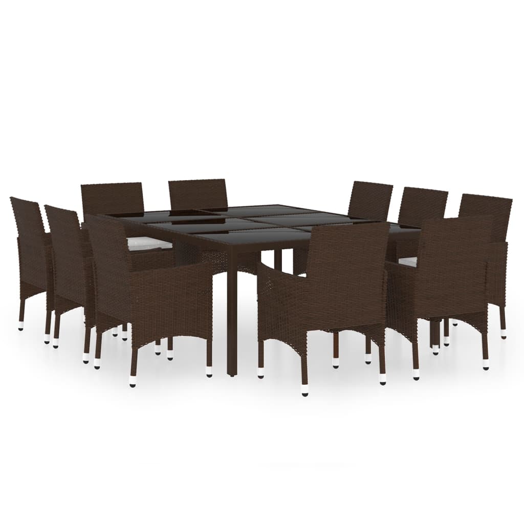 vidaXL Garden Dining Set | Brown and cream white