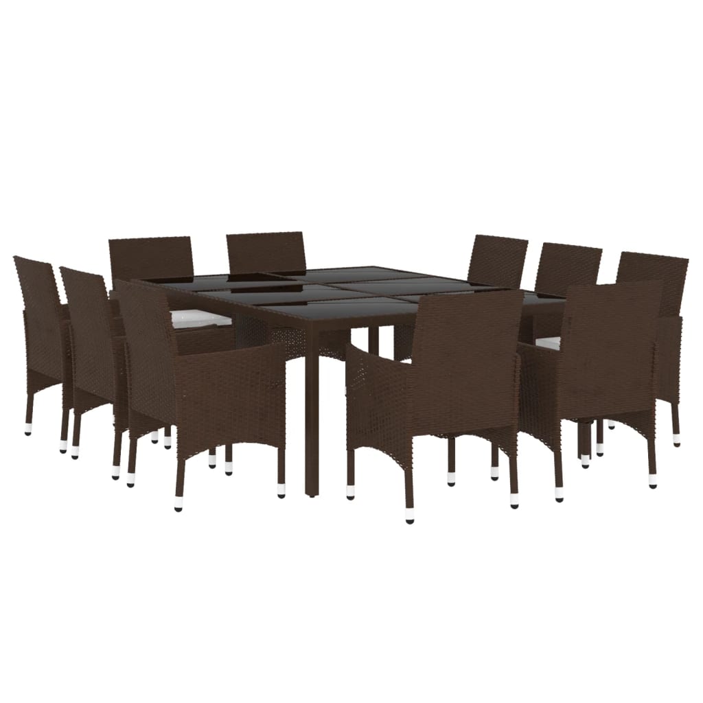 vidaXL Garden Dining Set | Brown and cream white