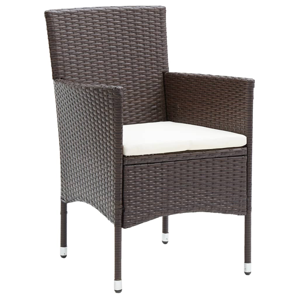 vidaXL Garden Dining Set | Brown and cream white