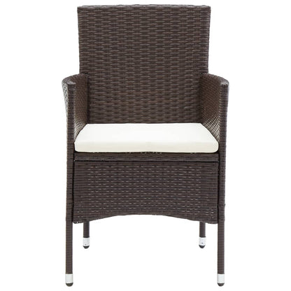 vidaXL Garden Dining Set | Brown and cream white