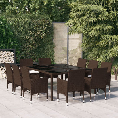 vidaXL Garden Dining Set | Brown and cream white