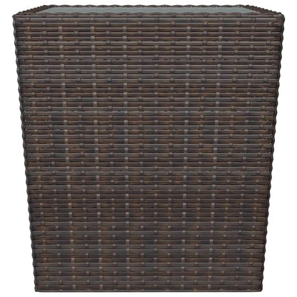 vidaXL 3 Piece Garden Bistro Set Poly Rattan and Tempered Glass Brown