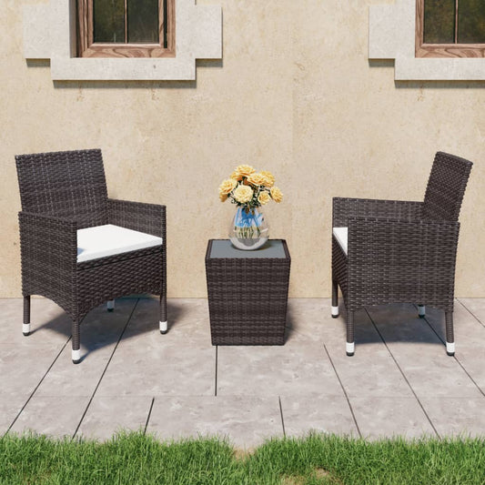 vidaXL Garden Bistro Set | Brown, Cream White