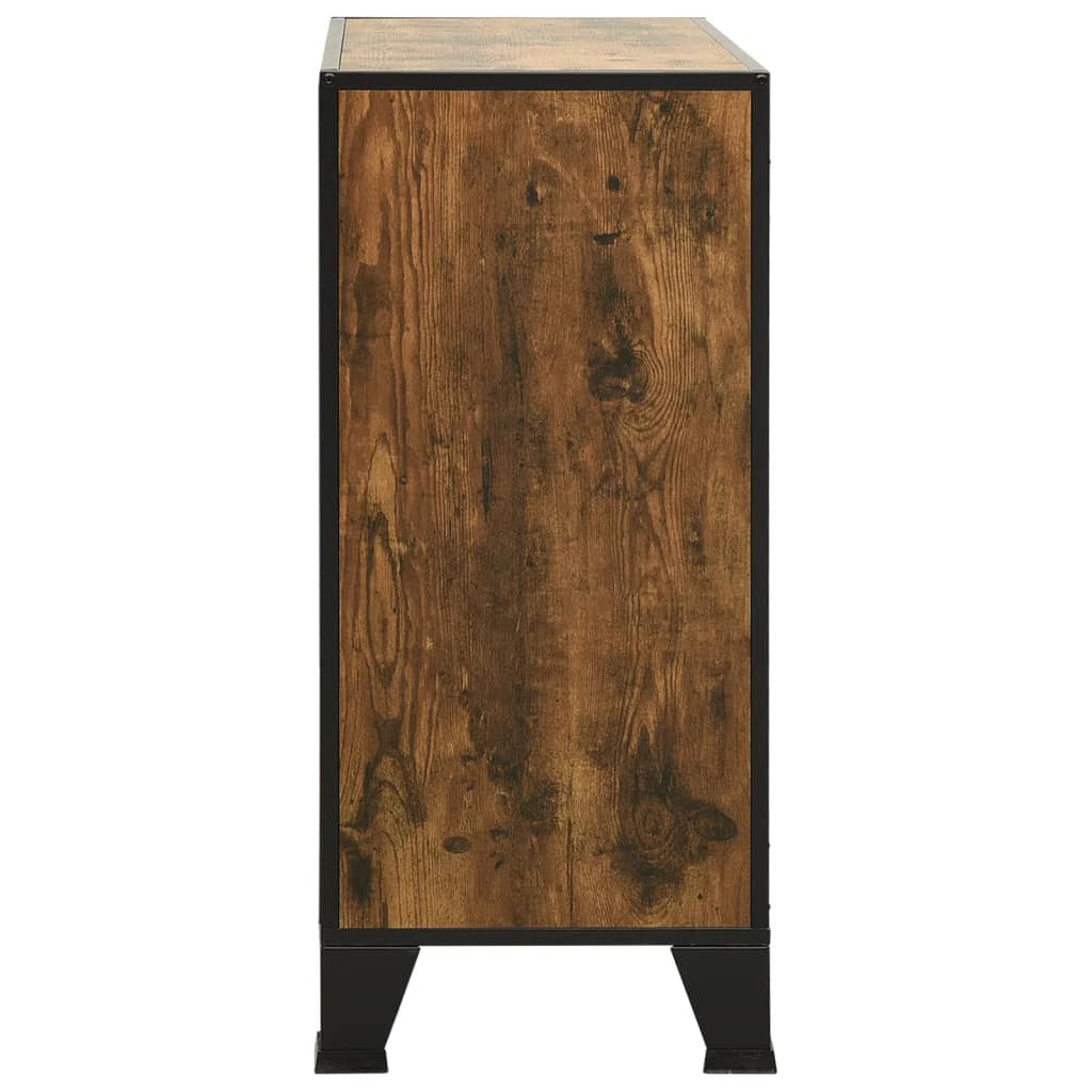 vidaXL Storage Cabinets 2 pcs Rustic Brown 72x36x82 cm Metal and MDF