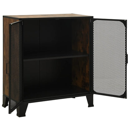 vidaXL Storage Cabinets 2 pcs Rustic Brown 72x36x82 cm Metal and MDF