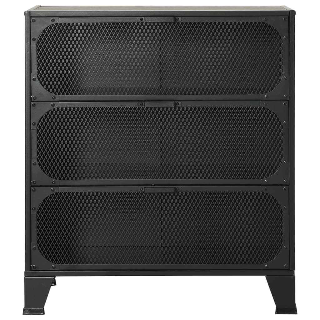 vidaXL Storage Cabinet | Set of 2 | Grey | Metal, MDF | 72 x 36 x 82 cm