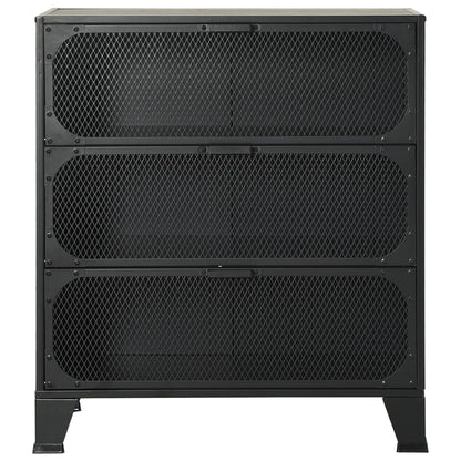 vidaXL Storage Cabinet | Set of 2 | Grey | Metal, MDF | 72 x 36 x 82 cm