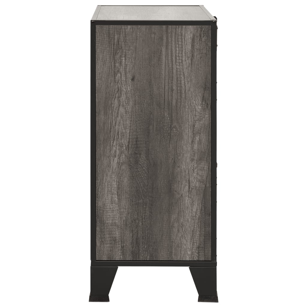 vidaXL Storage Cabinet | Set of 2 | Grey | Metal, MDF | 72 x 36 x 82 cm