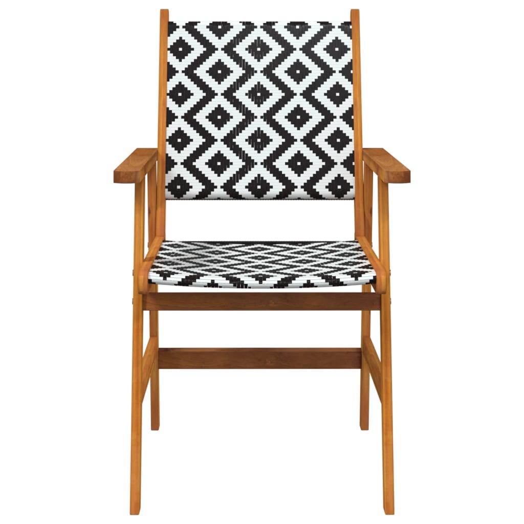 vidaXL Garden Chair | Set of 4 | Brown and Black/White Pattern