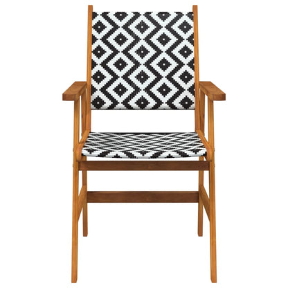 vidaXL Garden Chair | Set of 4 | Brown and Black/White Pattern