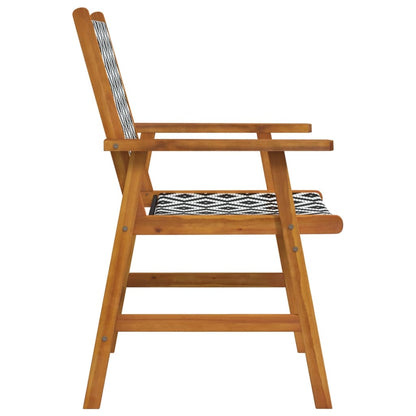 vidaXL Garden Chair | Set of 4 | Brown and Black/White Pattern