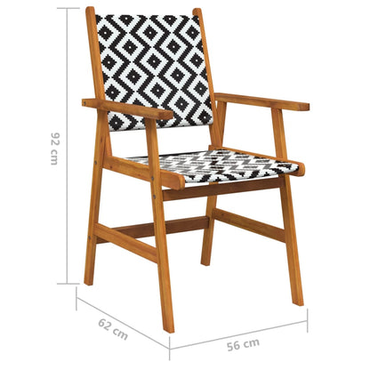 vidaXL Garden Chair | Set of 4 | Brown and Black/White Pattern
