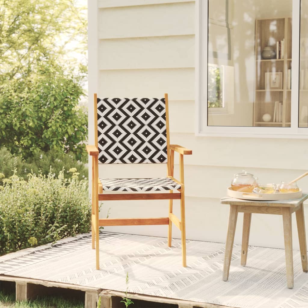 vidaXL Garden Chair | Set of 4 | Brown and Black/White Pattern