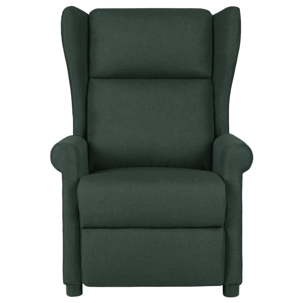 vidaXL Recliner Chair Dark Green Fabric