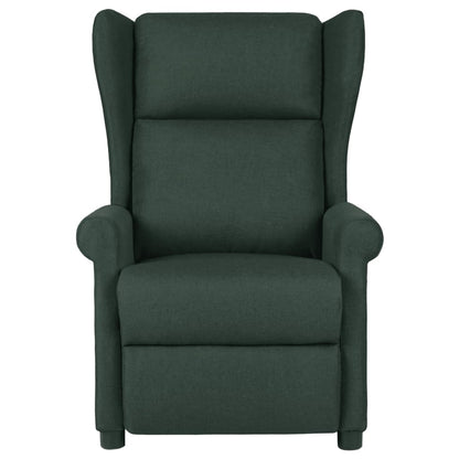 vidaXL Recliner Chair Dark Green Fabric