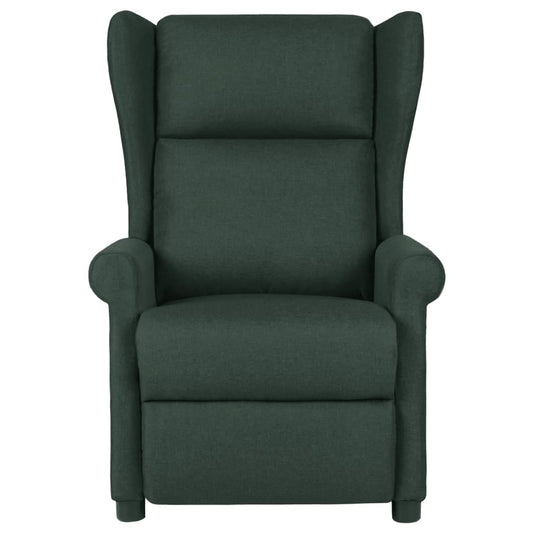 vidaXL Recliner Chair Dark Green Fabric