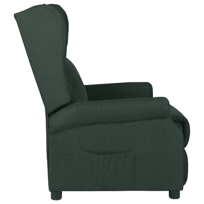 vidaXL Recliner Chair Dark Green Fabric