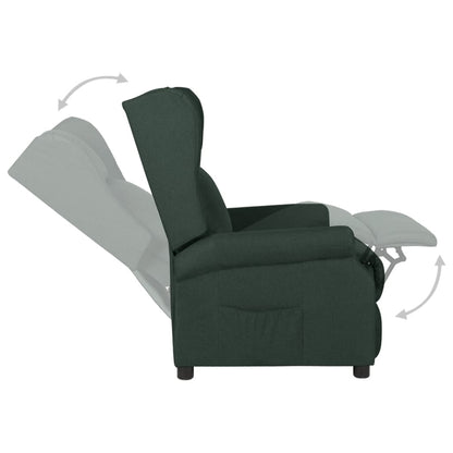 vidaXL Recliner Chair Dark Green Fabric