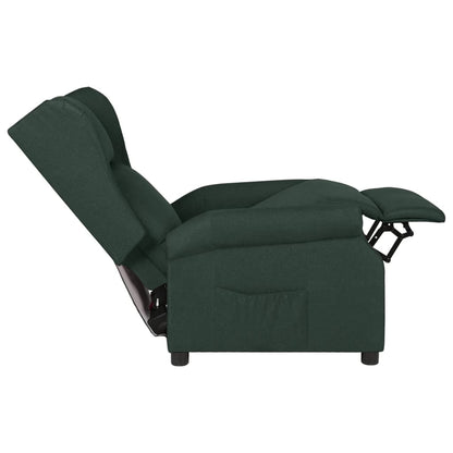 vidaXL Recliner Chair Dark Green Fabric