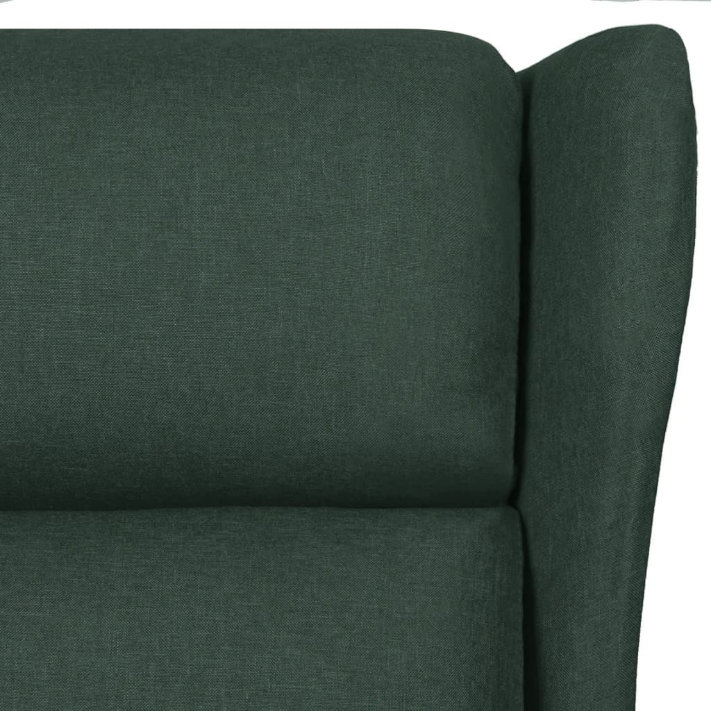 vidaXL Recliner Chair Dark Green Fabric