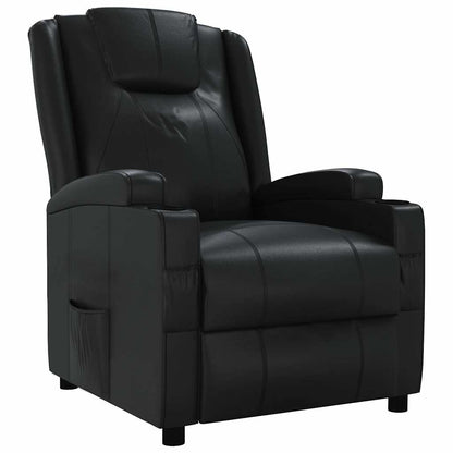 vidaXL Recliner Chair Black Faux Leather